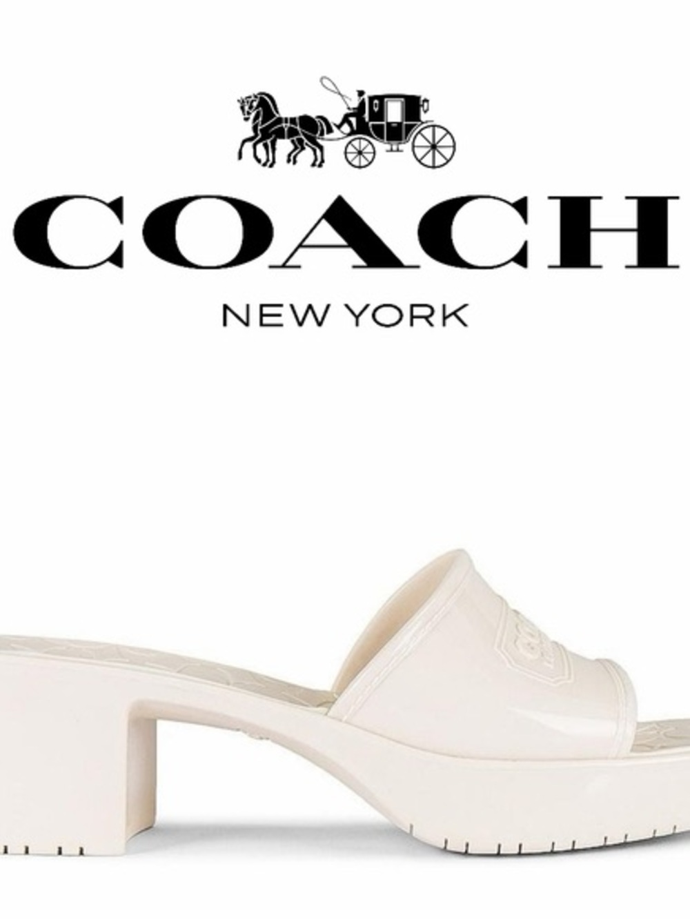 Coach Scarlett Chalk Jelly Platform Slip-On Block Heel Mule Women’s Size 8